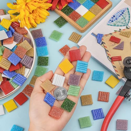Square Mosaic Tiles for Crafts Bulk (2.2 pound(s))