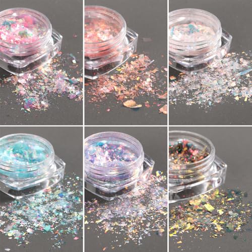 Holographic Iridescent Nail Art Glitter Flakes