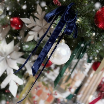 Navy Thin Velvet Ribbon