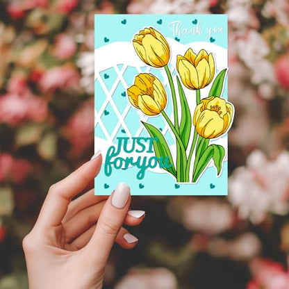 Realistic Tulip Stamps & Dies & Layering Coloring Stencil Set
