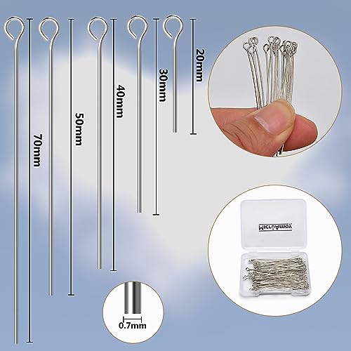 150pcs Silver Filled Eye Pins Non Tarnish Craft Earring Bracelet Jewelry Making Accessories Supplies (150 Count)
