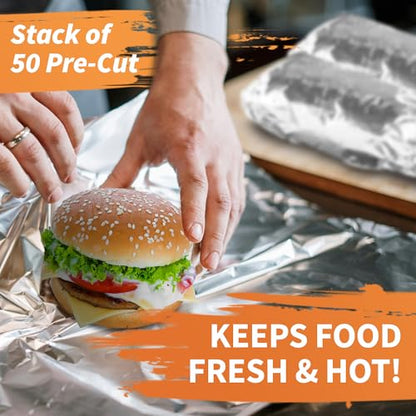 Insulation Sandwich Wrapping Paper Aluminum Foil Sheets (50 Count)