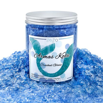 Light Blue Crushed Glass for Resin Art & Crafts (24 Ounce)