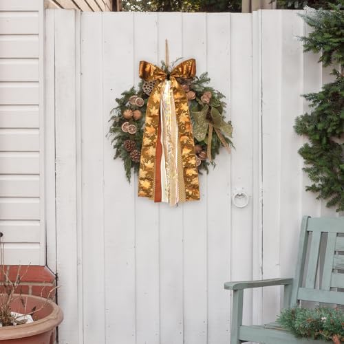 Large Maple Leaf Ribbons Bow for Wreath