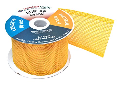 2 1 2 Inch Wide Yellow Burlap Ribbon for Crafts (120 Foot)