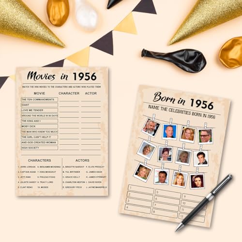 70th Birthday Party Games (5 Count)