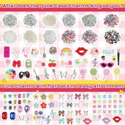 4980 Pcs Junk Phone Case Charms Kit with DIY Nail Charms