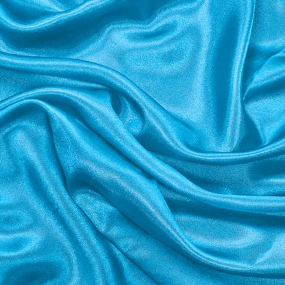 Aqua Blue Satin Fabric by the Yard