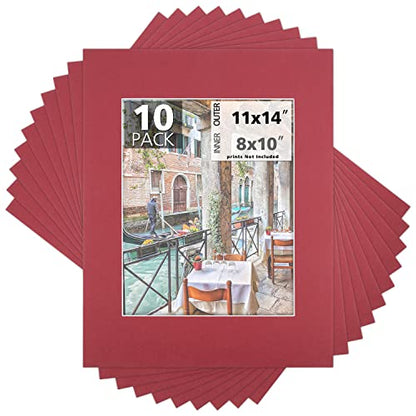 Mat Board Center 10 Pack 11x14 Photo Mats for 8x10 Picture (10 Count)