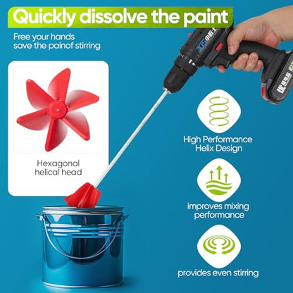 2 Pack Helix Paint Mixer Attachment for Drill 11.8"