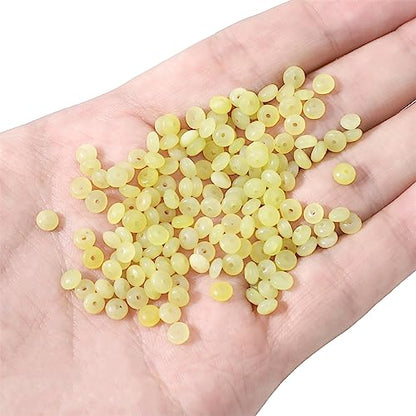 Natural Lemon Jade Disk Stone Beads 4x2mm 160pcs Rondelle Loose Semi Gemstone Beads for Jewelry Making Design (160 Count)