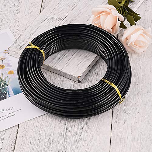 82 Feet 9 Gauge Aluminum Wire Black Bendable Metal Craft Wire for Beading Jewelry Craft Making (82 Foot)