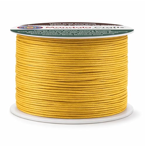 0.5mm Light Gold Cotton Waxed Cord for Jewelry Making