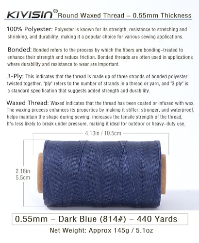 Round Waxed Polyester Thread 0.55mm