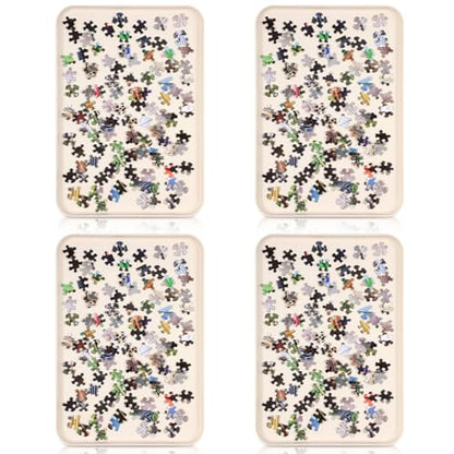4 Pcs 15'' x 10.5' Extra Large Puzzle Sorting Trays Stackable Puzzle Trays for Sorting Piece Sorter Jigsaw Storage Accessory for 2000 (4 Count)