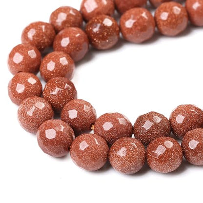 60pcs 6mm Natural Gold Sandstone Beads Faceted Stone Energy Healing Beads for Jewelry MakingDIY Bracelet Necklace Accessories 15"