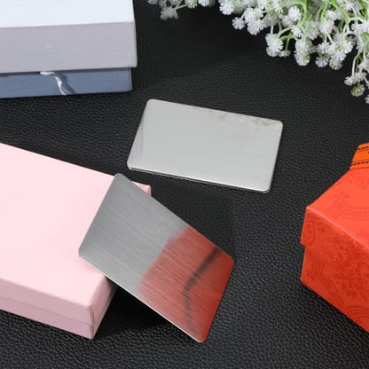 30 Pieces 304 Stainless Steel Metal Business Cards Blank Steel Laser Engraving Stainless Cards for House Office Customer DIY Gift Plate