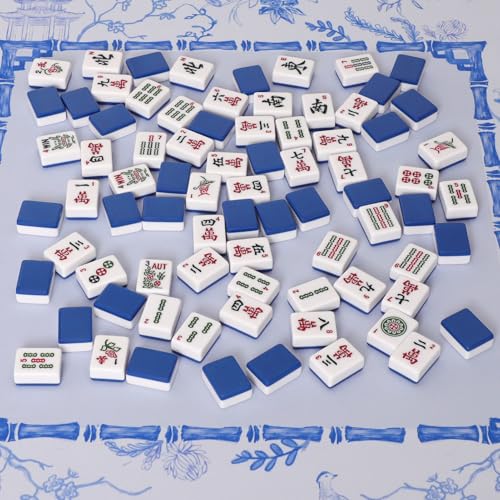 American Mahjong Tile Set with 166 Navy Blue Back Tiles (166 Count)