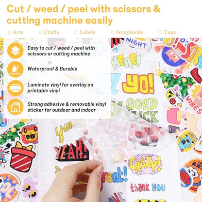 Laminating Sheets Clear Vinyl Laminate Sheets Sticker Paper for Inkjet Printer Printable Vinyl Stickers