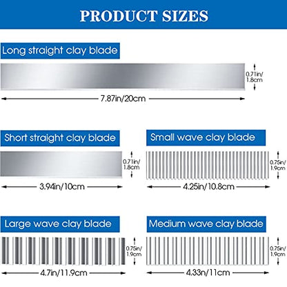 5 Pcs Clay Blade Polymer Clay Tissue Cutters Tools Steel Slicing