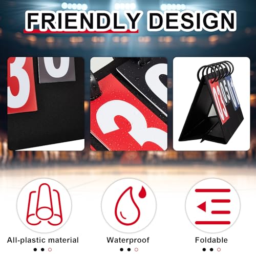 2 Pcs Portable Score Keeper with Storage Bag Flip Basketball Scoreboard Tabletop Scoreboard Flipper for Indoor Outdoor Sports Match P. E Classroom Activities Game