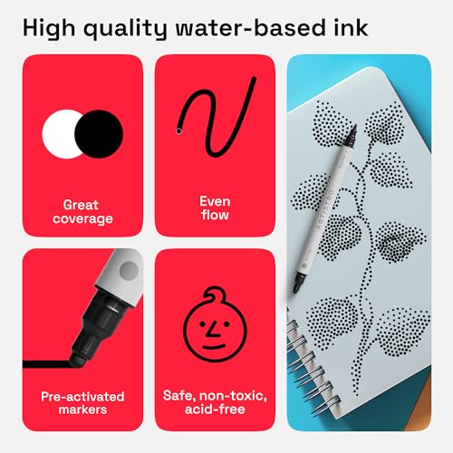 Black Dual Tip Acrylic Paint Pens (2 Count)