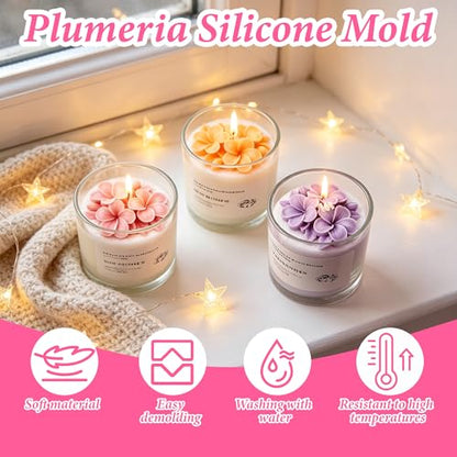 2 Pcs Plumeria Candle Molds (2 Count)
