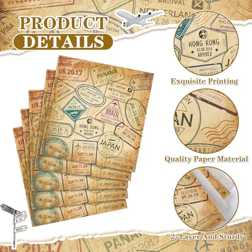 60 Pcs World Travel Cocktail Paper Napkins 6.5 x 6.5 Inches (60 Count)