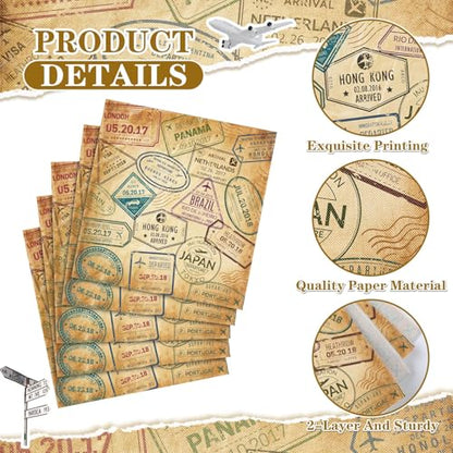 60 Pcs World Travel Cocktail Paper Napkins 6.5 x 6.5 Inches (60 Count)