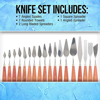 18 Piece Stainless Steel Palette Knife Set (18 Count)