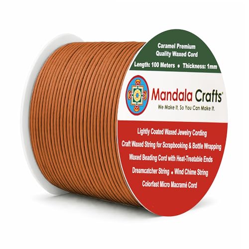 1mm Caramel Waxed Cord