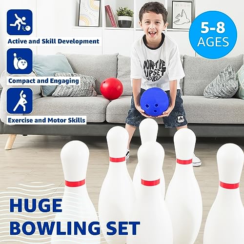 17 Inch Huge Bowling Set with Storage Bag (9 Count)