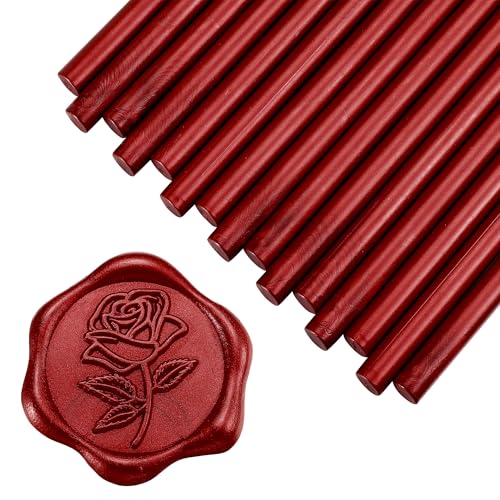 15Pcs Blood Red Glue Gun Sealing Wax Sticks for Wax Seal Stamp (15 Count)