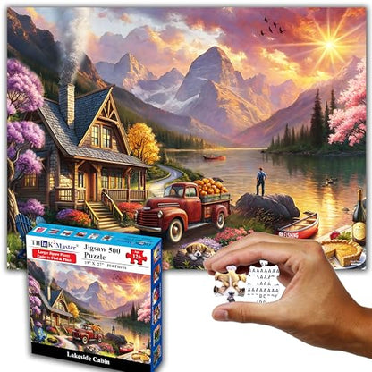 Lakeside Mountain Retreat 500 Pieces Large Format Jigsaw Puzzle