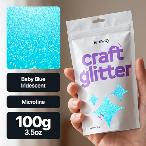Craft Glitter Baby Blue Iridescent 100g Microfine Glitter (100 Gram)