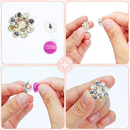 400pcs PVC Rubber Pin Backs Heliltd Butterfly Clutch Pins Tie Tacks Blank Pins for Uniform Badges Backing Holder Clasp Lapel Pin Enamel Pins (400 Count)
