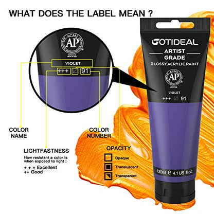 Acrylic Paint Violet Tubes (4.1 Fl Oz)