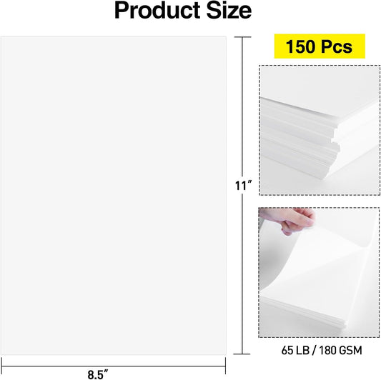MAXECHO 8.5" × 11" White Cardstock Bulk 150 Sheets Construction Paper Card Stock Printer Paper for DIY Art Crafts, Cricut Card Making, Office Printing, Scrapbooking, Drawing, Invitations, 180 GSM - Crafty Corner