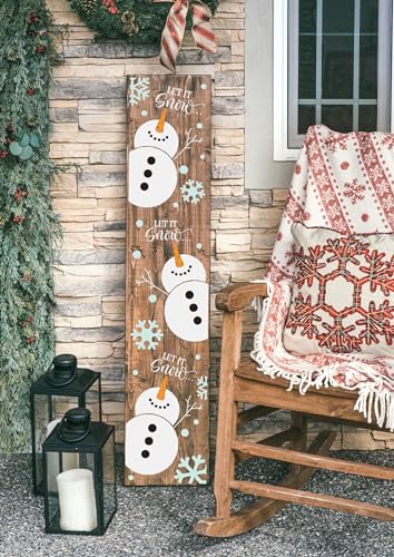 Christmas Stencils for Crafts Reusable Let It Snow Stencil for Porch Signs (12 Count)