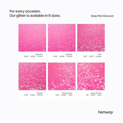Resin Glitter Baby Pink Iridescent 100g Super Chunky (3.5 Ounce)