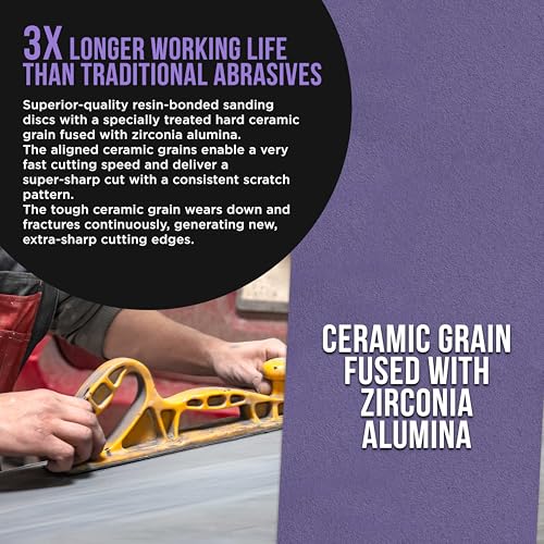 Premium 80 Grit PSA Purple Film Ceramic Longboard Sandpaper (60 Foot)