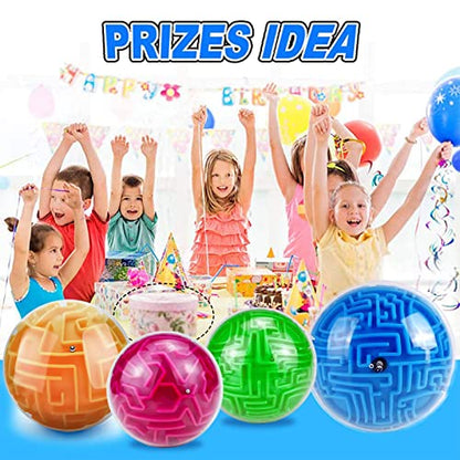 4Pcs 3D Puzzle Maze Ball Brain Teaser for Kids Boys Girls Age 6 7 8 (4 Count)