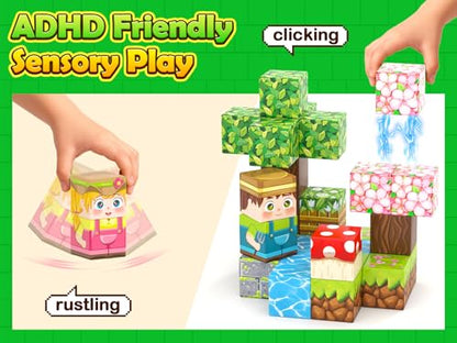200PCS 0.8" Magnetic STEM Building Blocks Creative Fun for Kids Boys Girls (200 Count)