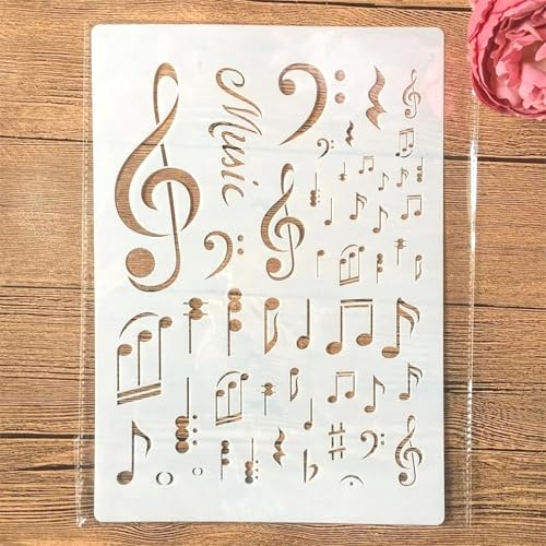 A4 Reusable Music Symbol Notes Stencil for Painting