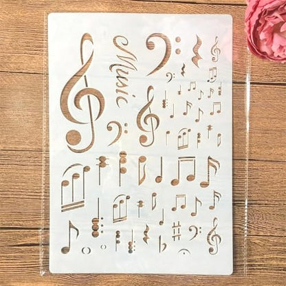 A4 Reusable Music Symbol Notes Stencil for Painting