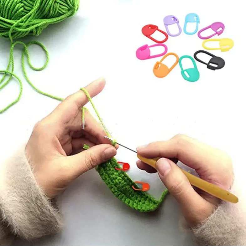 10 Colors Stitch Needle Marker Knitting Crochet Locking Clip Counter