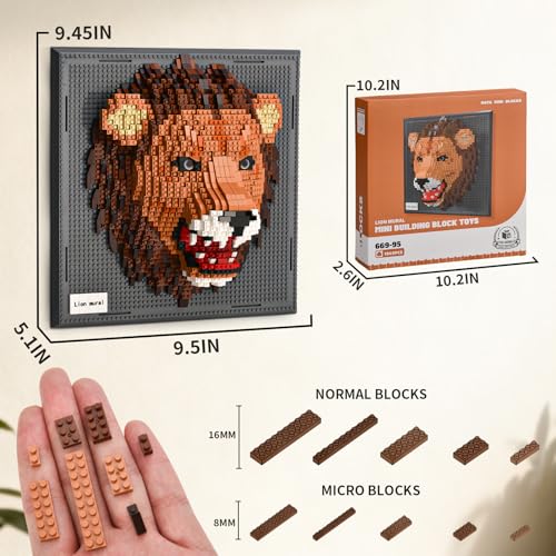 Wall Art Lion Building Sets for Adults
