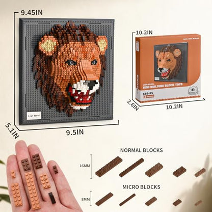Wall Art Lion Building Sets for Adults