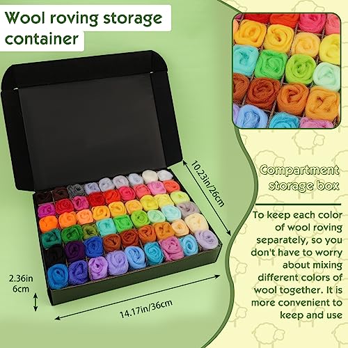 54 Colors Needle Felting Wool (54 Count)