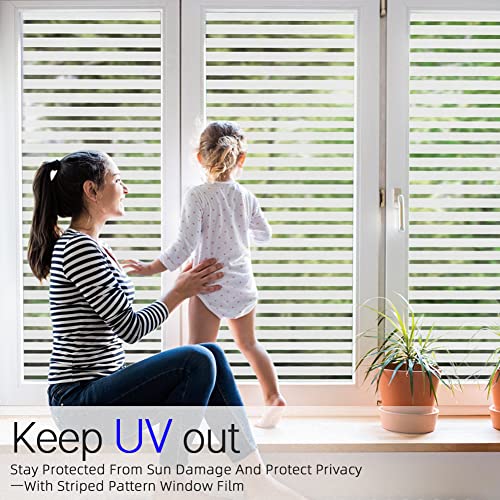 Window Privacy Film Frosted Stripe Window Film